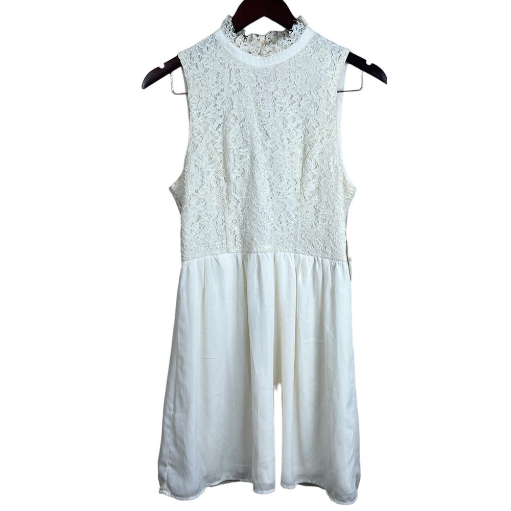 Altar'd State Women's Small Boho Crochet Lace Trim Sleeveless Dress Ivory NWT